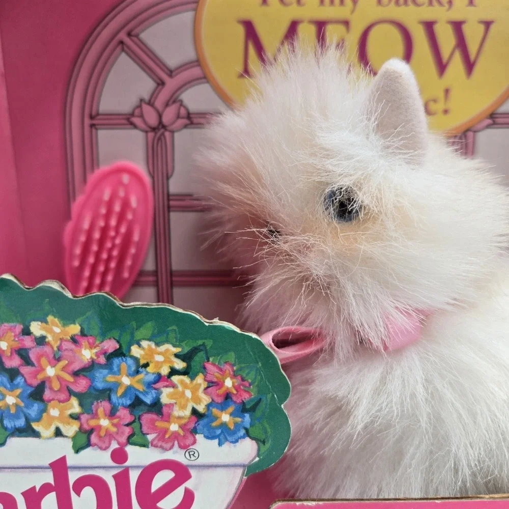 Mattel Barbie Mitzi Meow Kitty Cat 1993 White Fluffy VTG Working New Old Stock‎